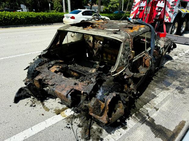 A 1960s model Chevrolet Impala was recovered from a canal in the 10100 block of West Broward Boulevard on Saturday, Aug. 10, 2024. (Sunshine State Sonar/Courtesy)