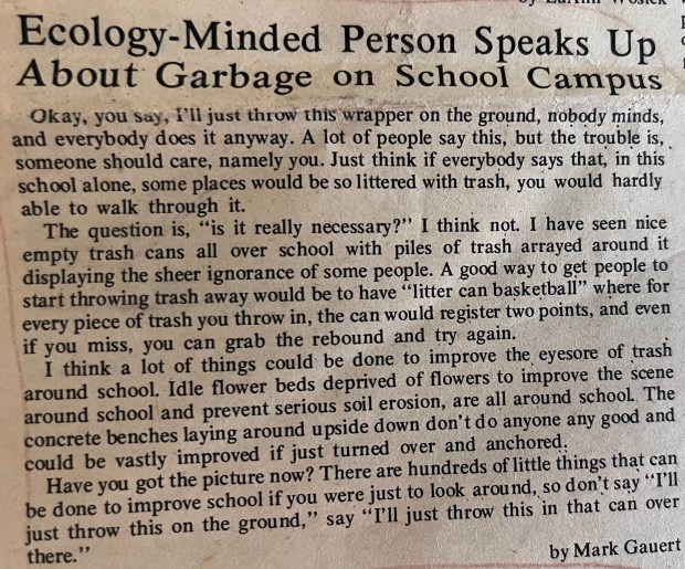 Mark Gauert's first column, published in The Madison Drumbeat on March 8, 1973. (Mark Gauert/Courtesy)