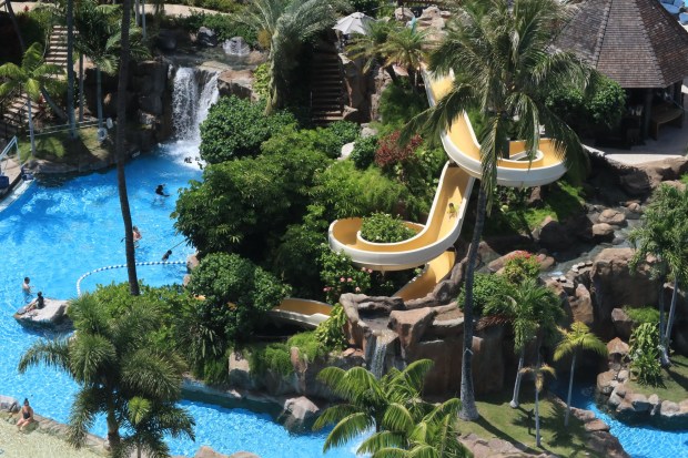 On Ka'anapali beach, the Westin Maui Resort & Spa's lush pool complex includes an epic waterslide that's a hit with kids and adults. (Ben Davidson Photography)