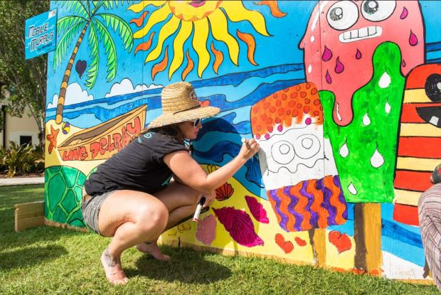 Artist Nicole Holderbaum returns this year for the second Delray Walls Mural Fest. (Delray Beach DDA/Courtesy)