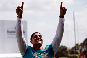 Dolphins edge rusher Jaelan Phillips, who was activated Wednesday, got a little bit more involved in practice Thursday, which is encouraging. Phillips, who didn't do much overall Thursday, is coming back from an Achilles injury sustained late last season. (Joe Cavaretta/South Florida Sun Sentinel)