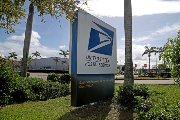 Vote-by-mail ballots for Broward go through the U.S. Postal Service Mail Processing Facility in Opa-Locka, as seen on Jan. 10, 2022. In 2012, as part of a nationwide cost cutting move, the Postal Service closed the mail processing centers in Fort Lauderdale and Pembroke Pines and shifted the work sorting Broward's mail to the Opa-locka center. (Susan Stocker/South Florida Sun Sentinel)