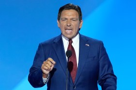 Gov. Ron DeSantis speaking on the second day of the Republican National Convention on Tuesday, July 16, 2024, in Milwaukee. (AP Photo/J. Scott Applewhite)