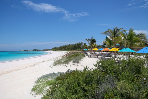 Disney Cruise Line's newest destination, Lookout Cay at Lighthouse Point on the island of Eleuthera in The Bahamas, pictured Saturday, June 8, 2024, features pink sand beaches and crystal-clear water, with areas that cater to families and adult-exclusive areas. (Rich Pope/Orlando Sentinel)